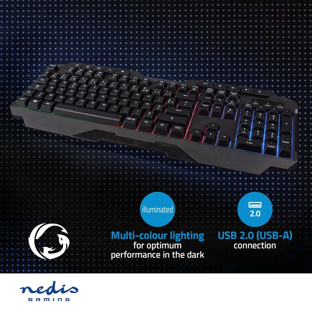 Nedis GKBD110BKFR Gaming Toetsenbord - Azerty FR - Zwart