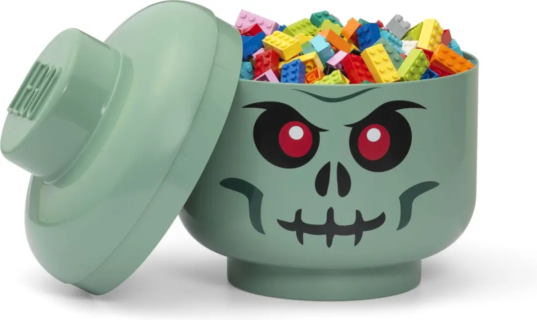 Opbergbox Hoofd Skelet Groen, Groot - LEGO