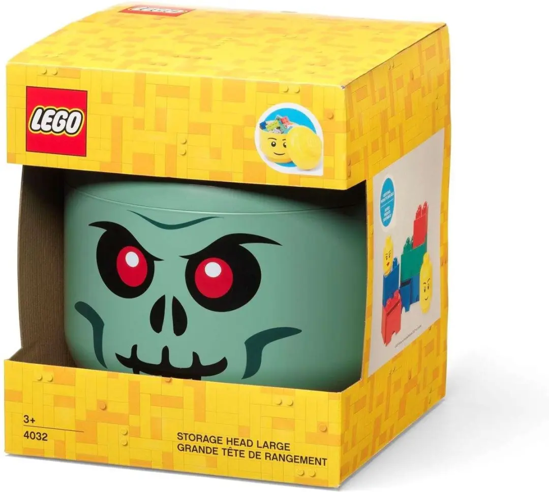 Opbergbox Hoofd Skelet Groen, Groot - LEGO