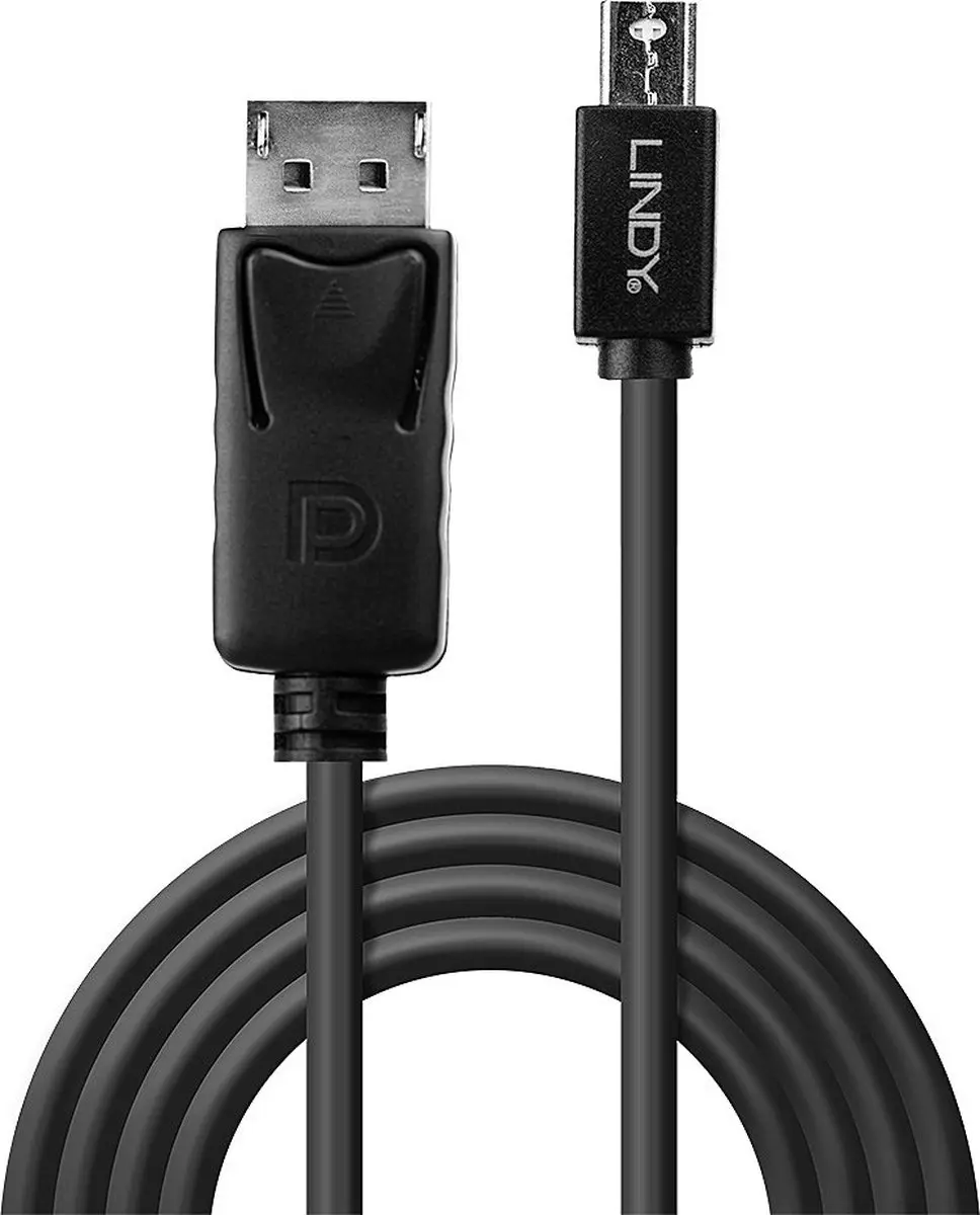 Lindy 41647 DisplayPort-kabel - Mini DisplayPort naar DisplayPort - Zwart