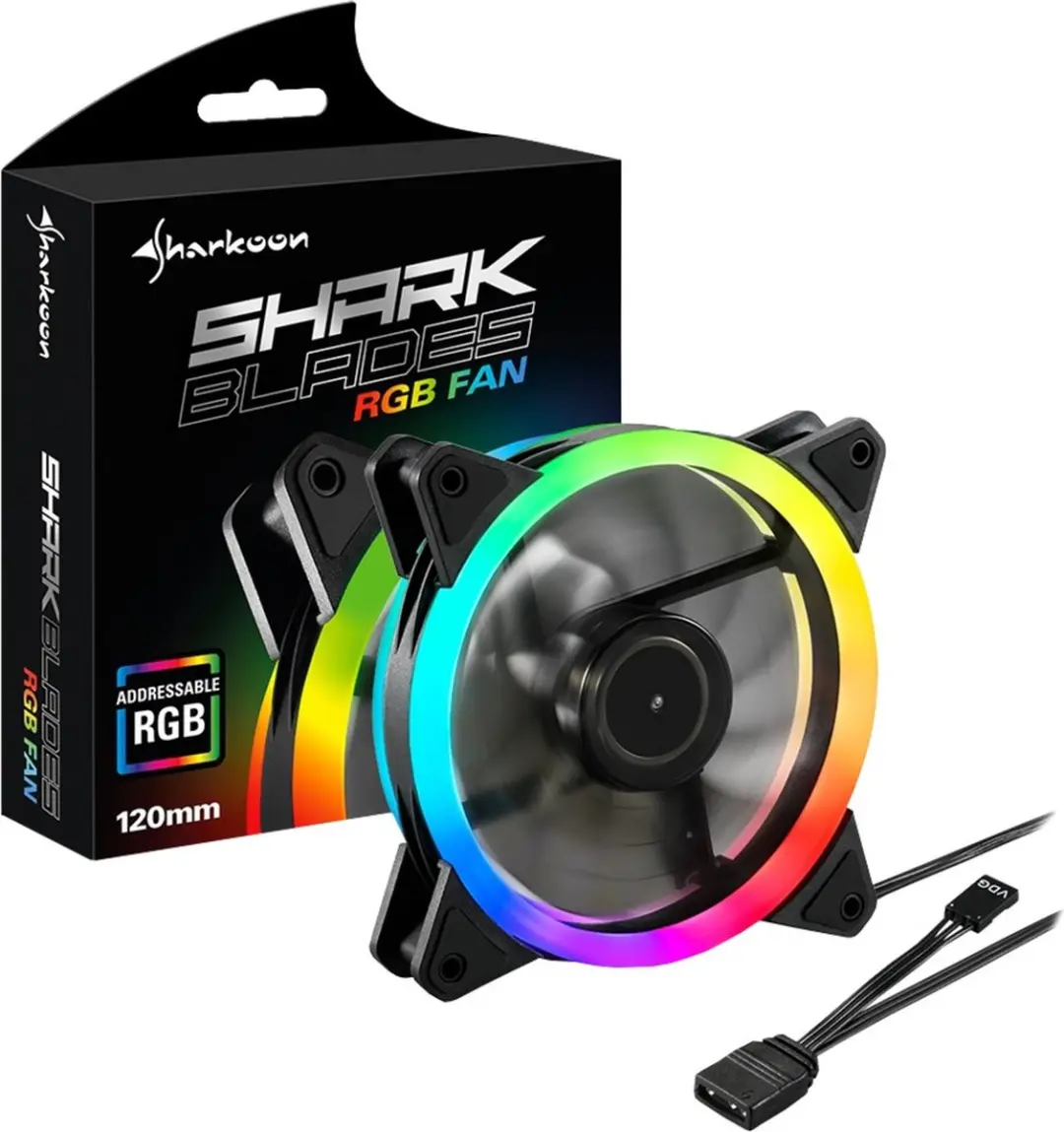 Sharkoon SHARK Blades Fan RGB 120mm - 1 Stuk