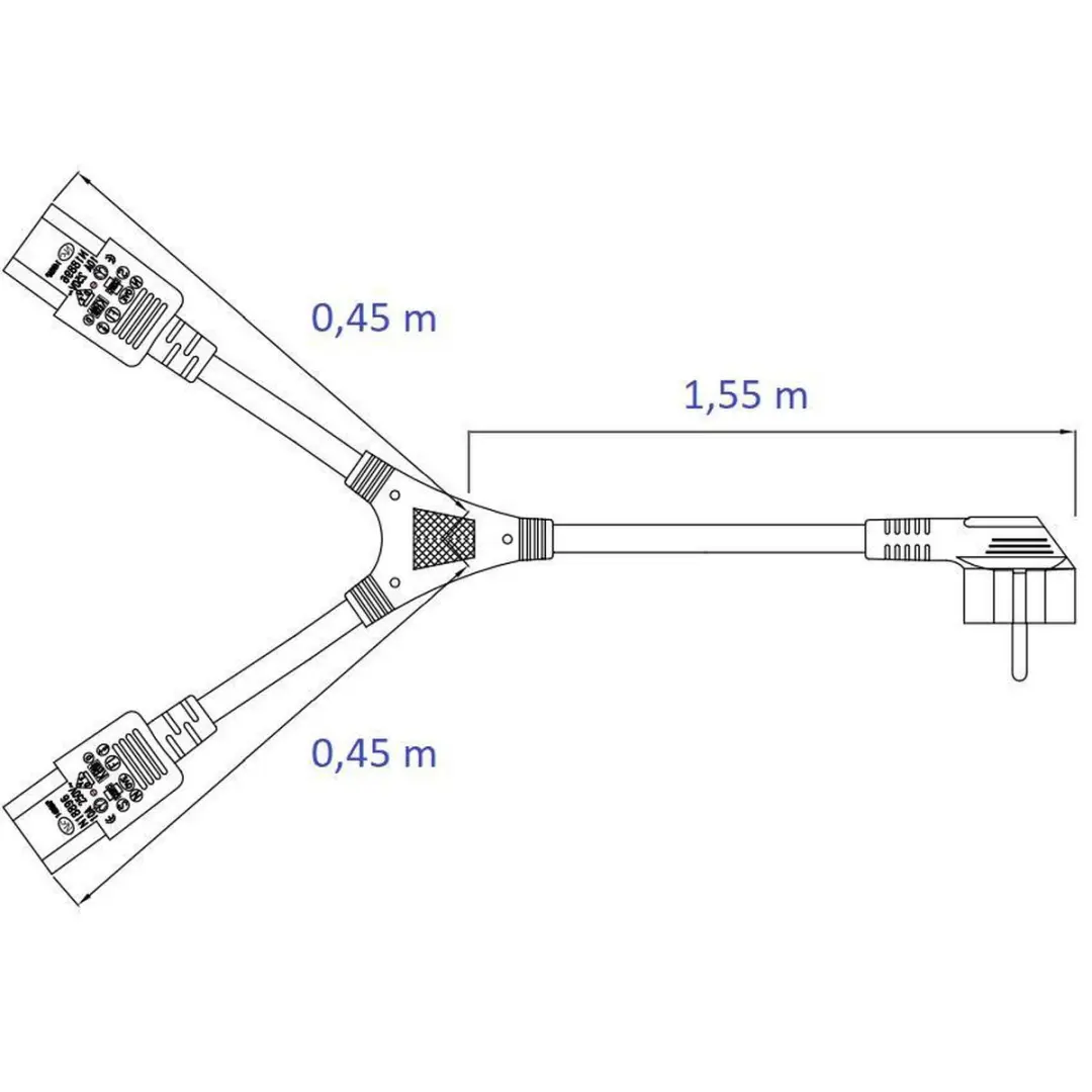 Cablexpert PC-186-ML6 Netsnoer Splitter C13 - 2m - Zwart