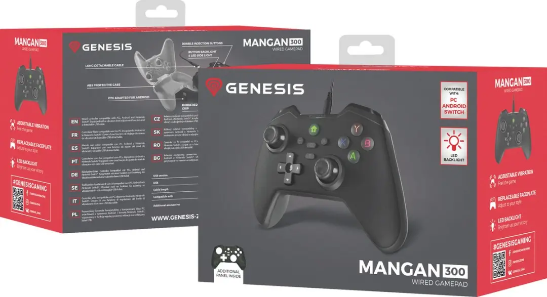 Genesis NJG-2103 Mangan 300 Gamecontroller - Zwart