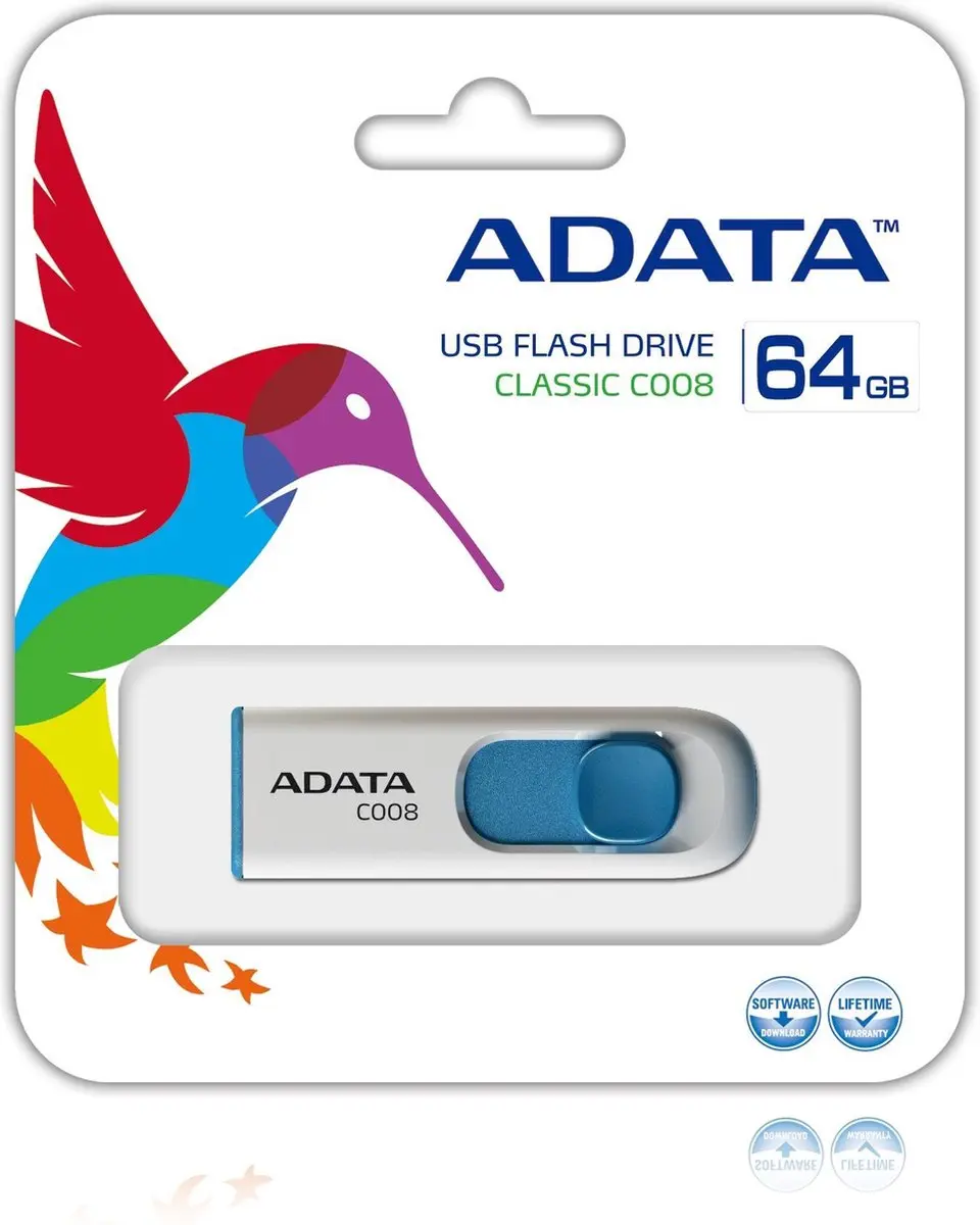 ADATA Classic C008 USB-stick 64GB - Wit