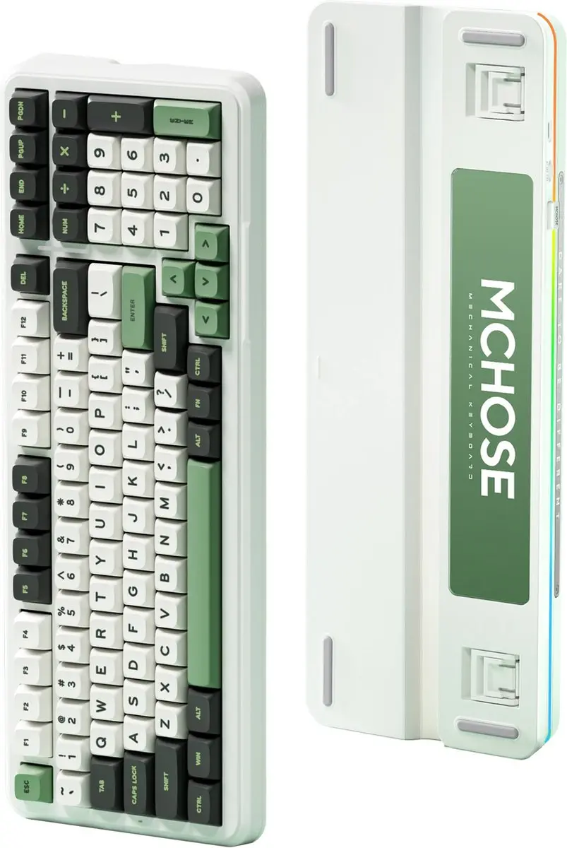 MCHOSE K99 Draadloos Mechanisch Gamingtoetsenbord - RGB Groen - afbeelding 6 van 6