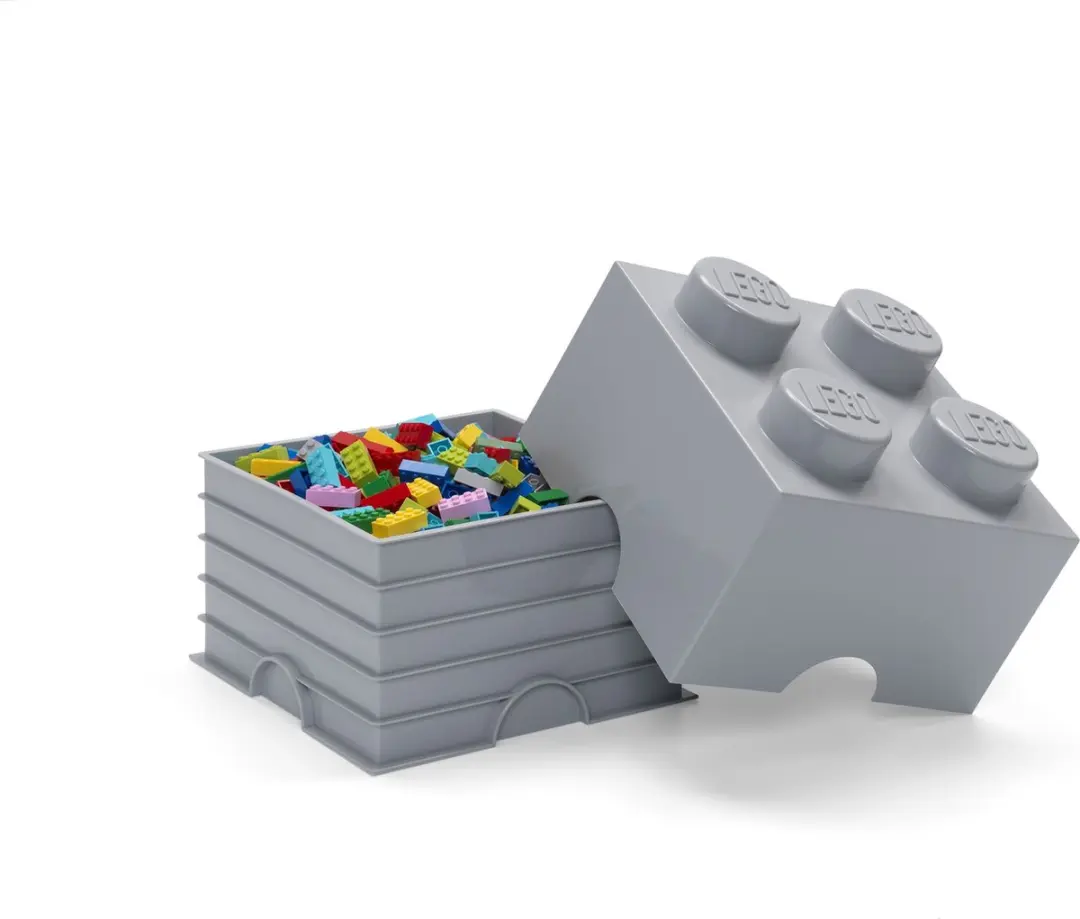LEGO Brick 4 Opbergbox 6L - Lichtgrijs - afbeelding 6 van 6