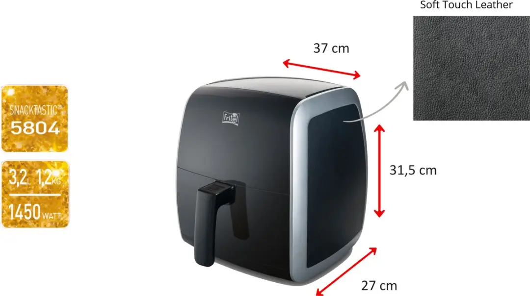 Fritel SnackTastic 5804 Airfryer 3,2L - 1450W - 8 Programma's - Zwart