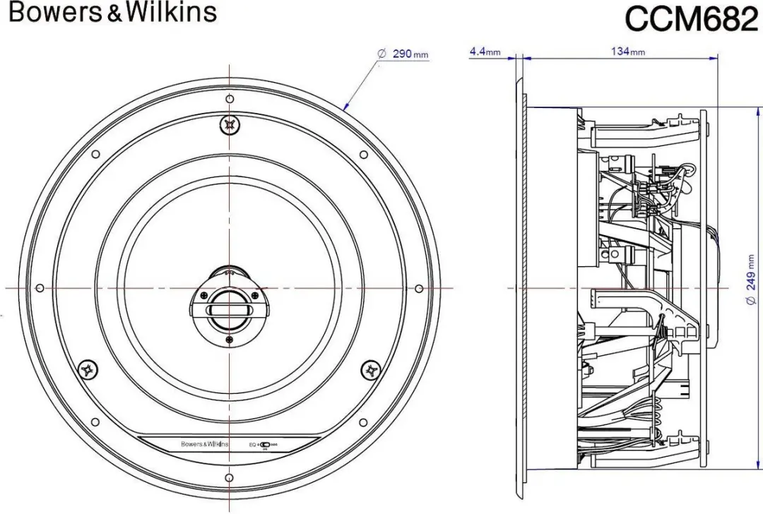 Bowers & Wilkins CCM682 Inbouwluidspreker - 150W - Wit - afbeelding 2 van 2