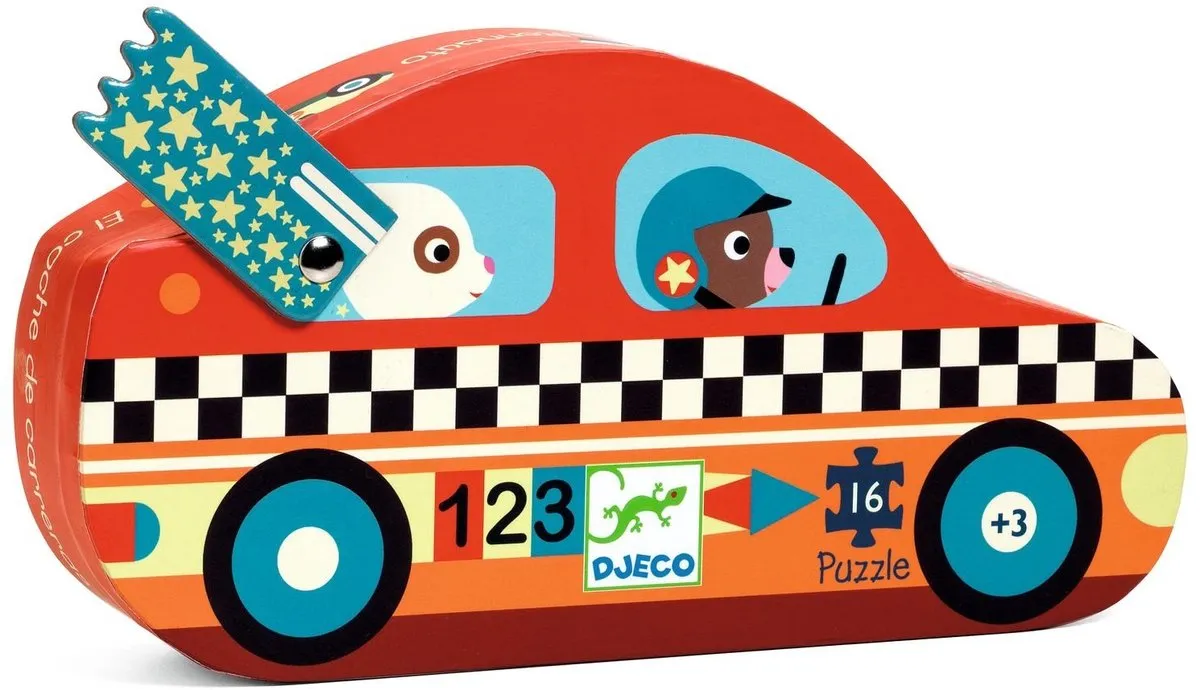 Djeco Puzzel De Raceauto 16 Stukjes