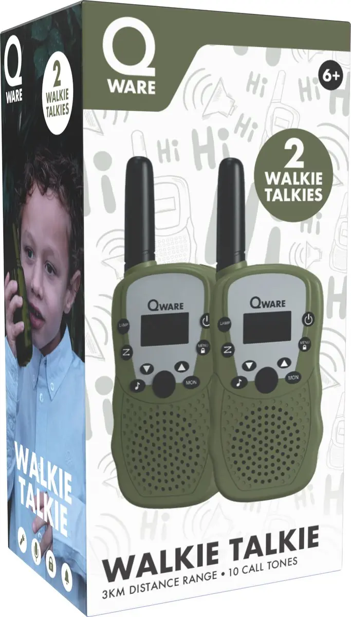 Qware Walkie Talkie Set - 2 Stuks - Army Groen