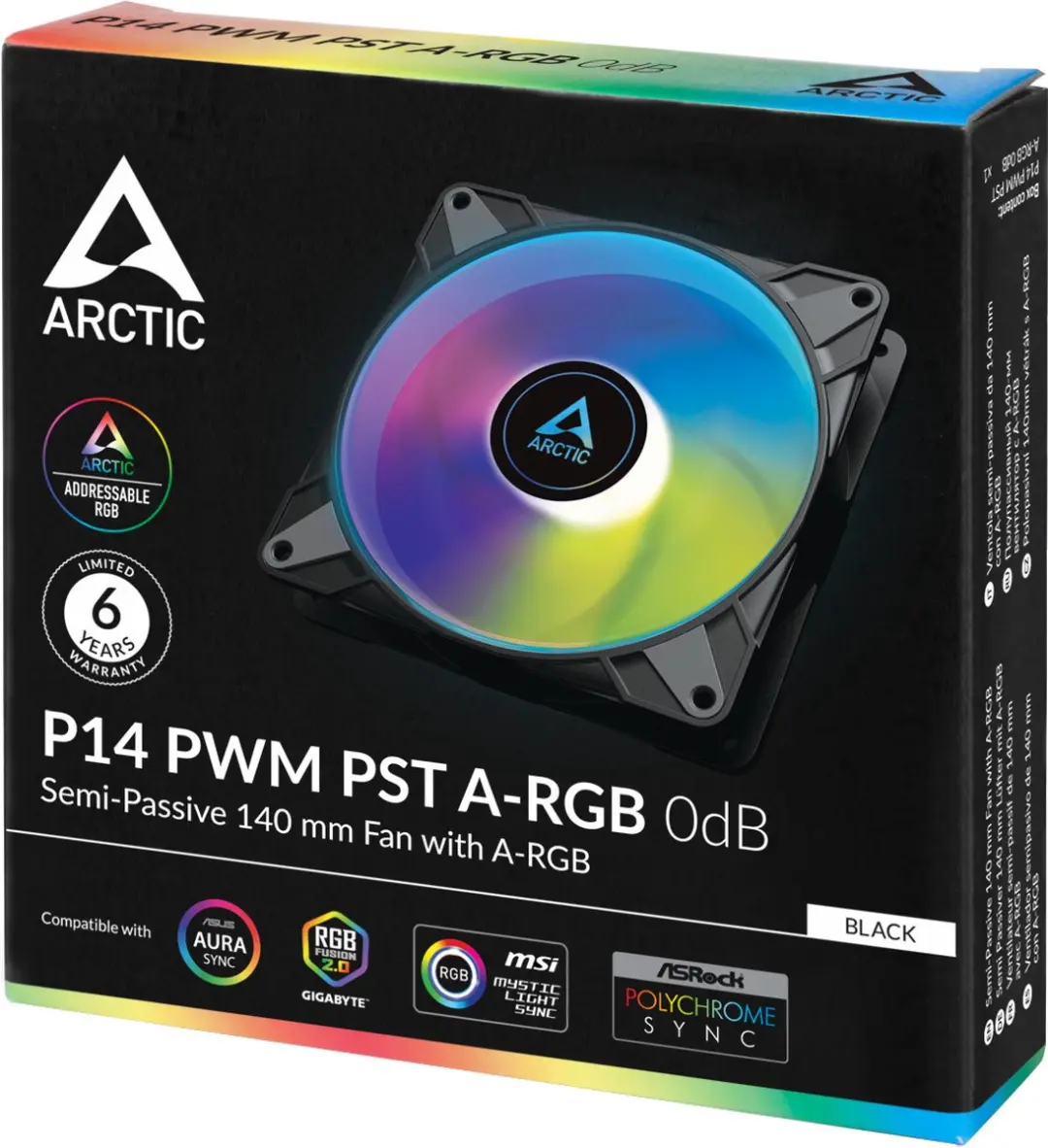 Arctic Cooling P14 PWM PST A-RGB 14cm Ventilator - Zwart