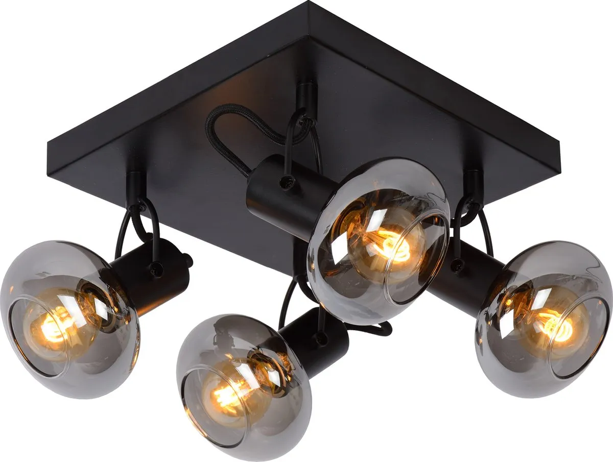 Lucide MADEE Plafondspot 4xE14 - Zwart