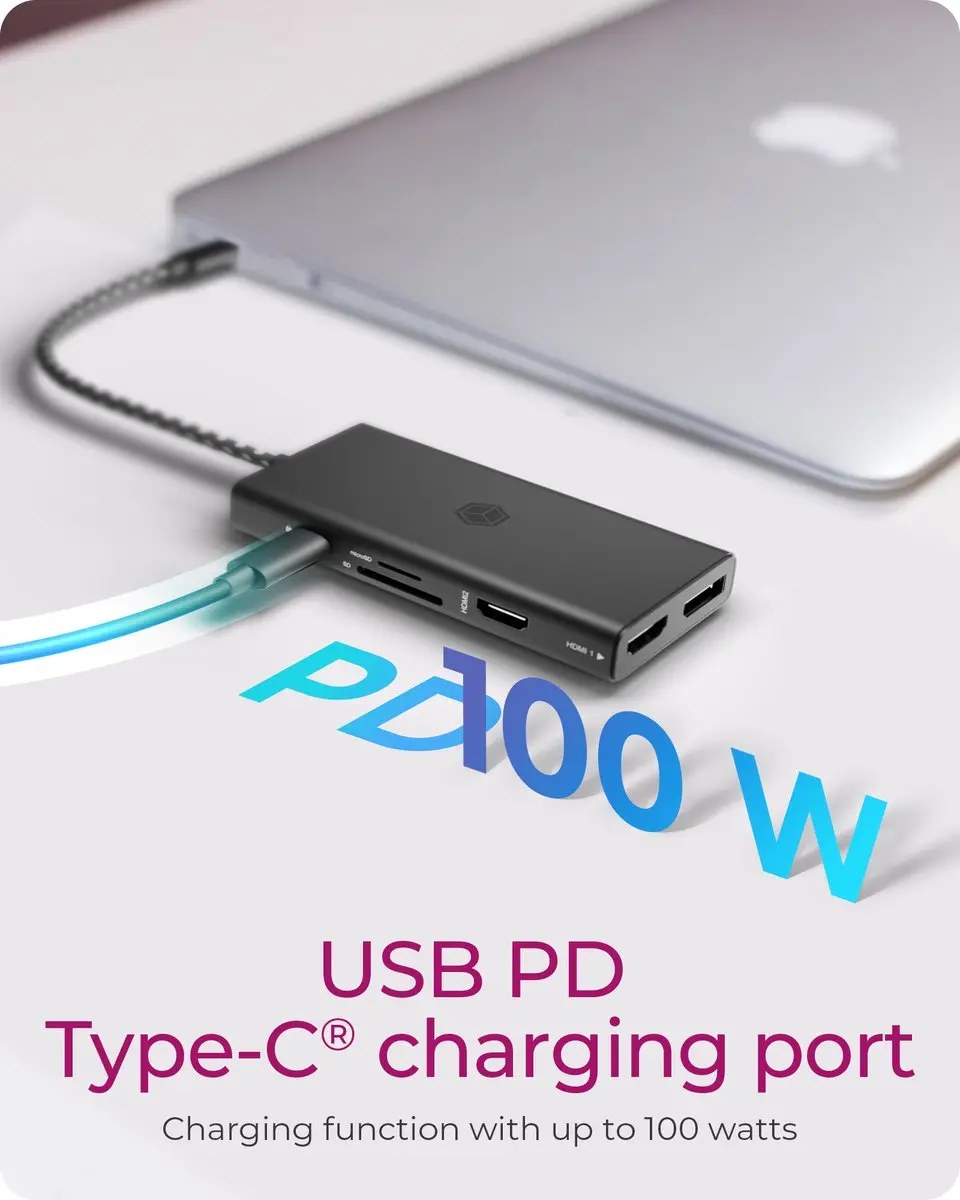 RaidSonic ICY BOX IB-DK4011-CPD USB 3.2 Gen 1 Type-C - Zwart