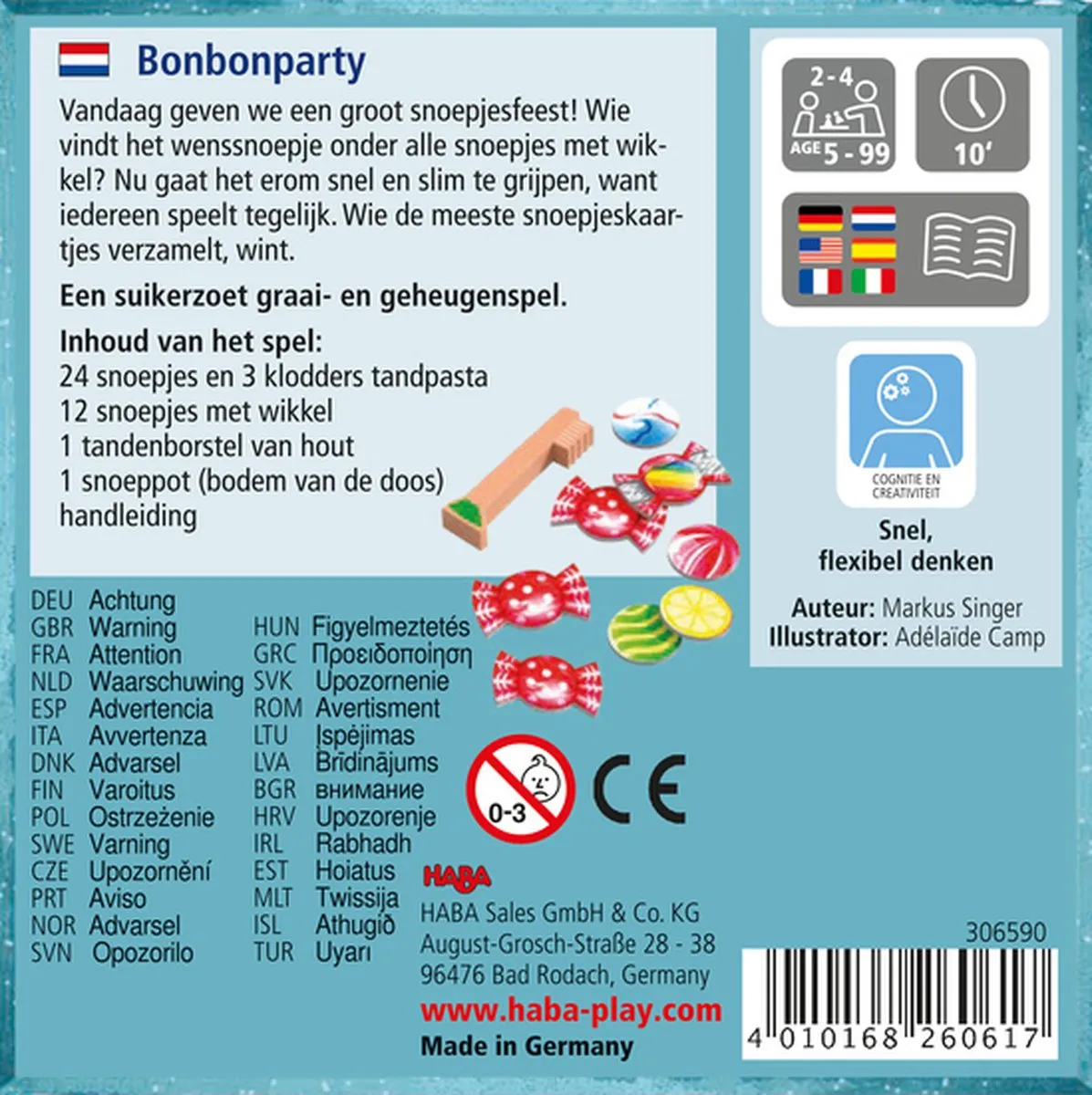 Haba Bonbonparty Supermini Reactiespel - 2-4 spelers - 5+