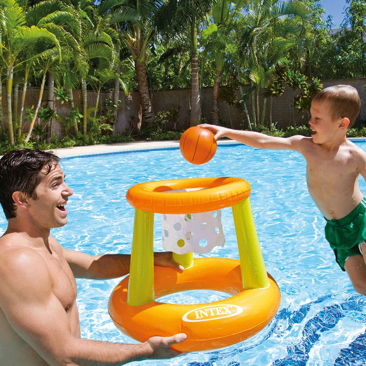 Intex Drijvende Basketbal 67x55cm - Oranje/Groen