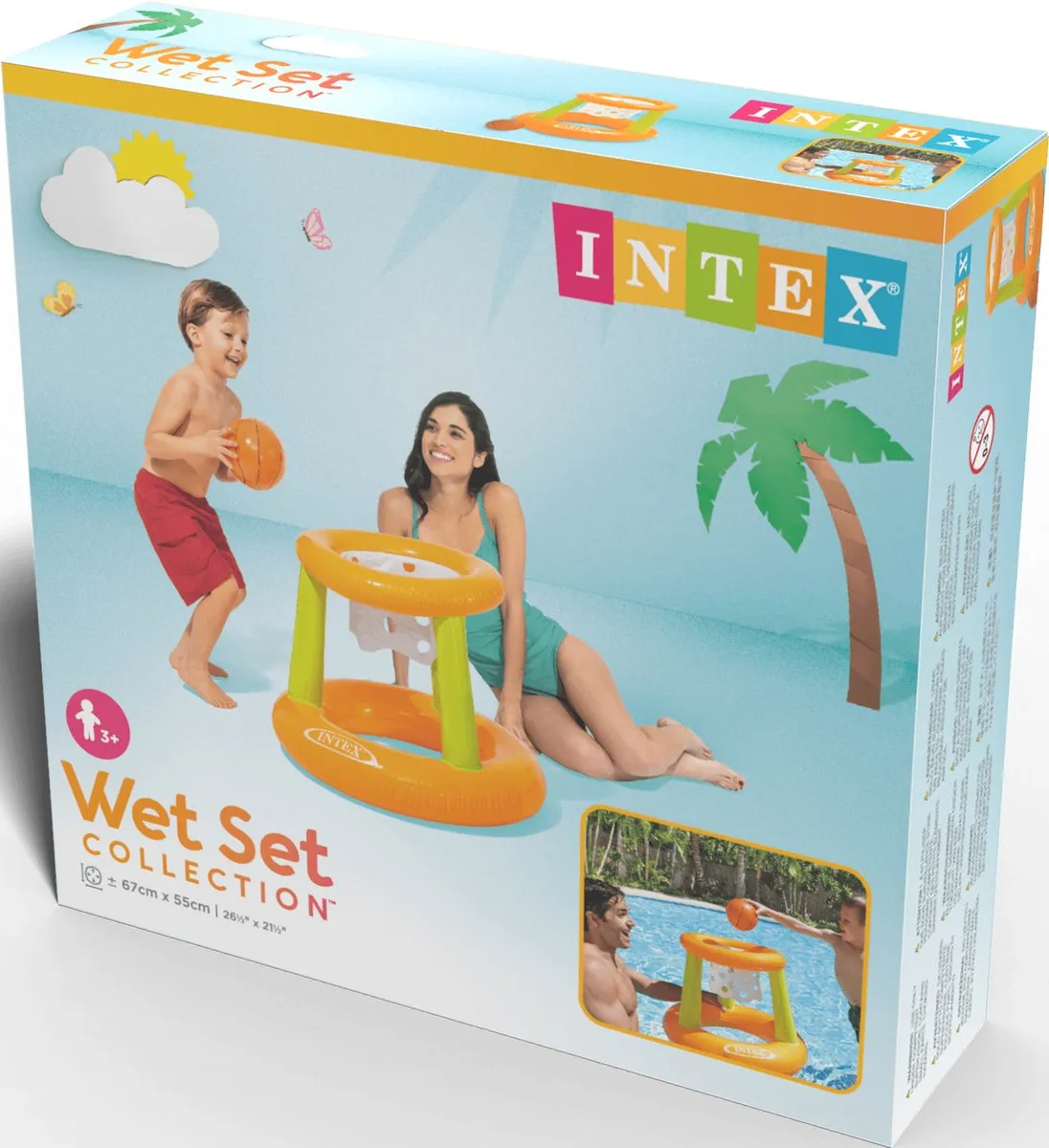 Intex Drijvende Basketbal 67x55cm - Oranje/Groen