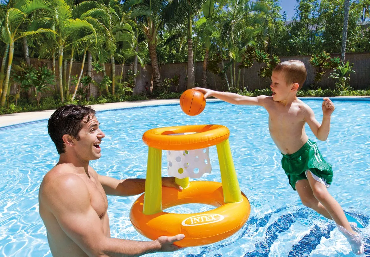 Intex Drijvende Basketbal 67x55cm - Oranje/Groen