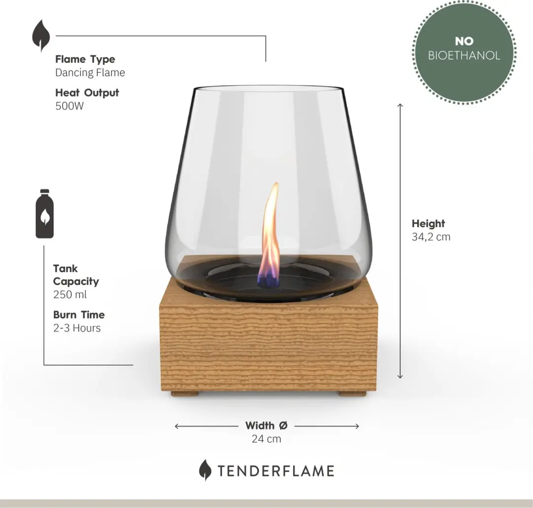 Tenderflame Poppy 17 Tafelhaard - Natuurlijk - 500W - afbeelding 4 van 6
