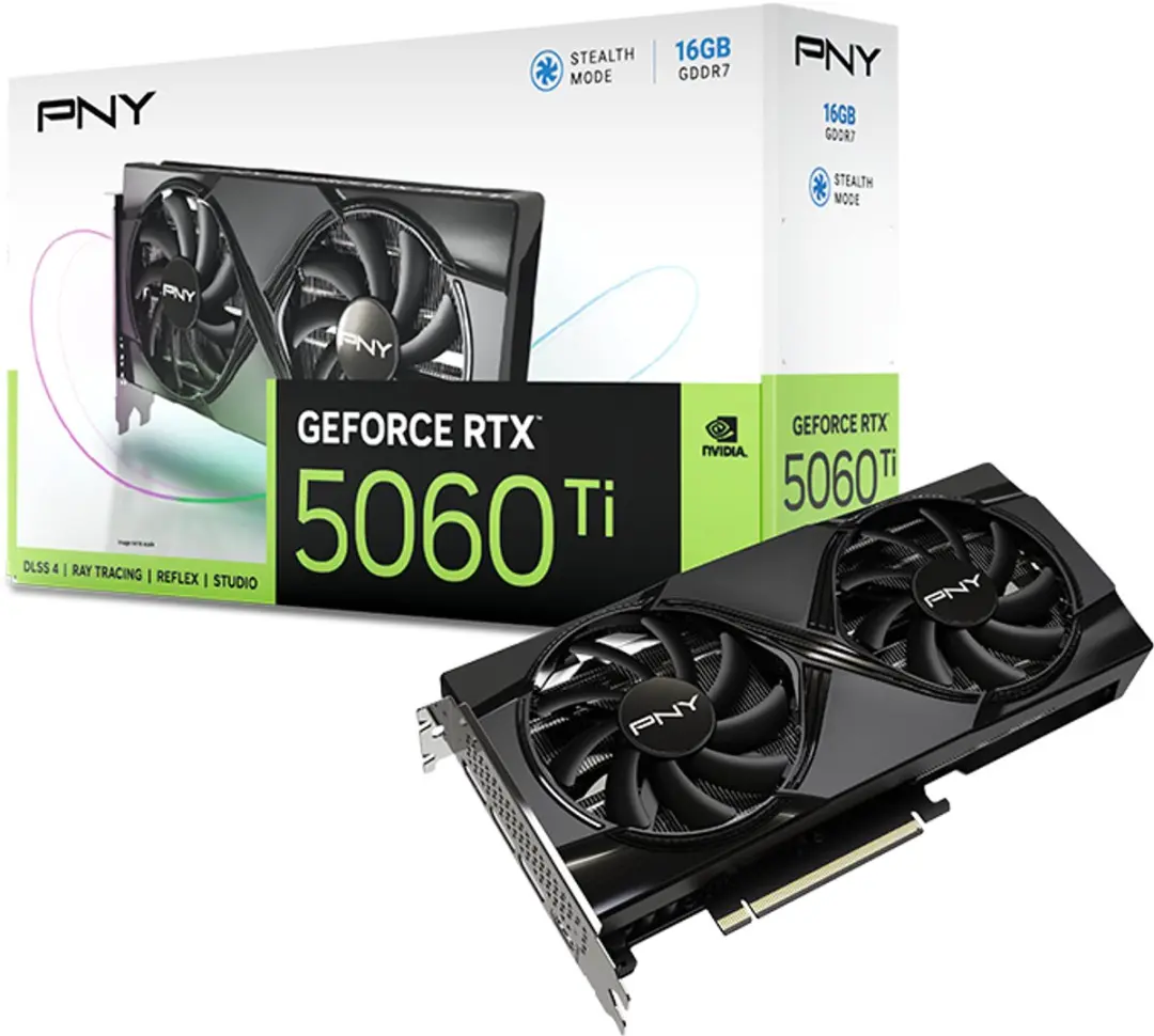 PNY GeForce RTX 5060 Ti VCG5060T16DFXPB1 Videokaart - 16GB GDDR7 - Zwart