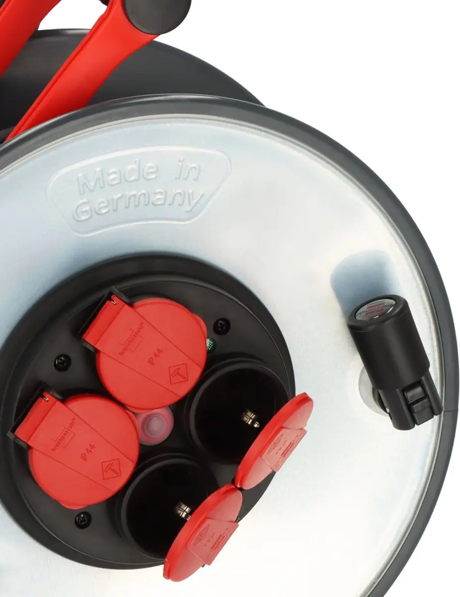 Brennenstuhl Bouwkabelhaspel 4-voudig H07BQ-F 3x2.5mm 33m - Rood