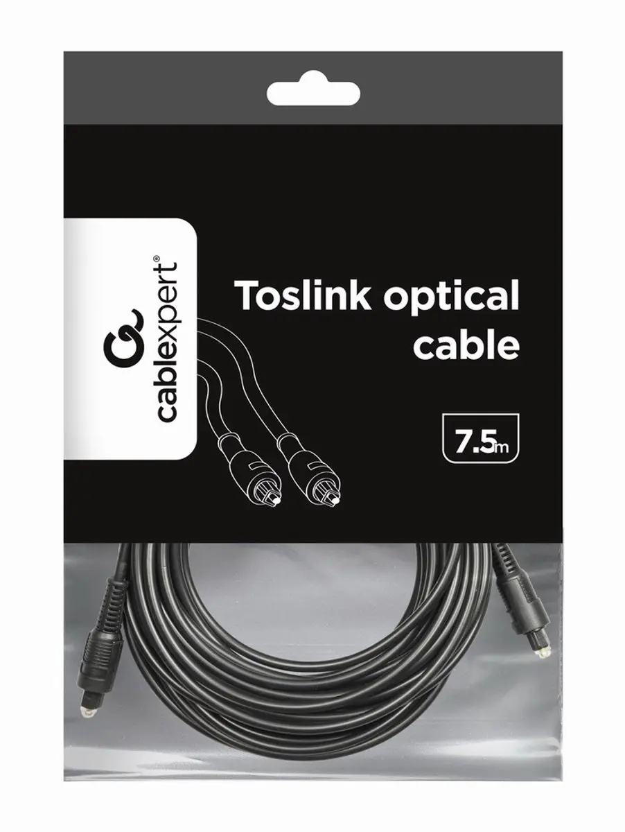 Cablexpert CC-OPT-7.5M Digitale Optische Toslink Audiokabel 7,5m - Zwart