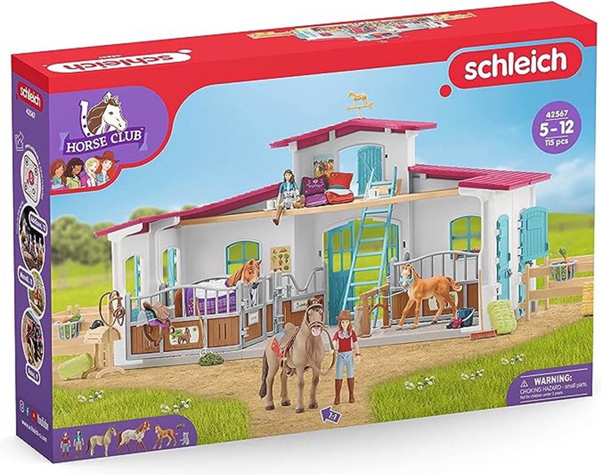 Schleich Horse Club - Lakeside Equestrian Centre + accessoires, figuur set voor kinderen 5+