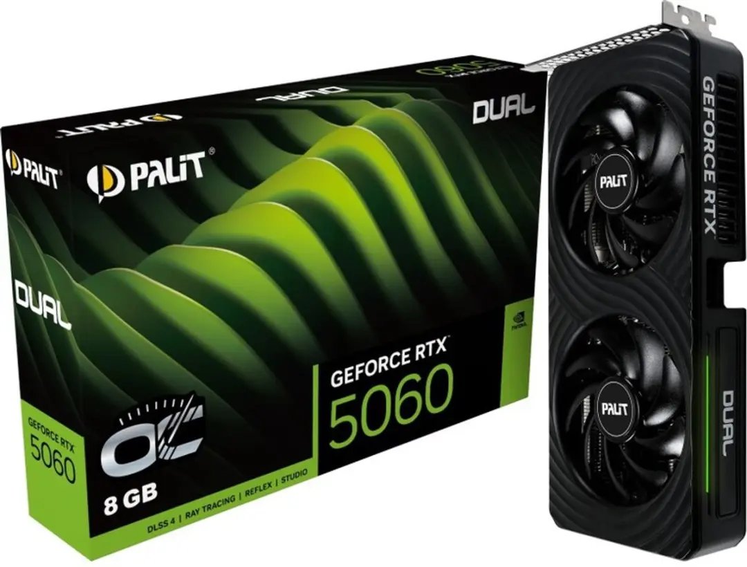 Palit Dual OC NVIDIA GeForce RTX 5060 Videokaart 8GB GDDR7