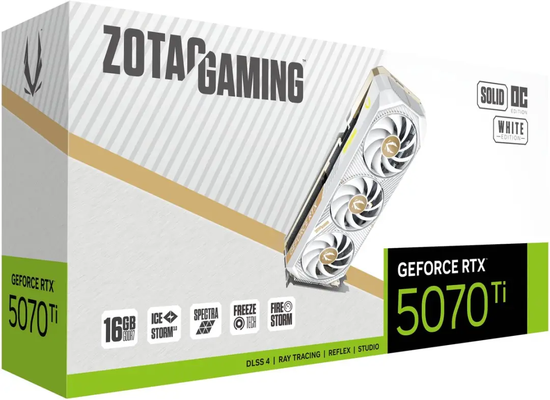 Zotac RTX 5070 Ti SOLID Core OC Grafische Kaart - Wit