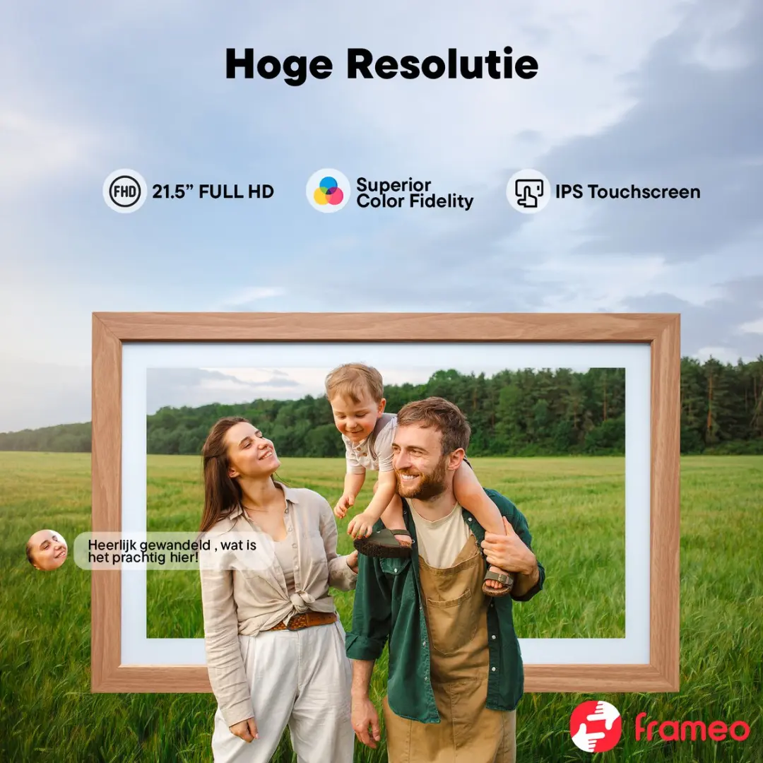 Denver Digitale Fotolijst PFF2162LW 21.5" - Full HD - 32GB - IPS Touchscreen - Hout