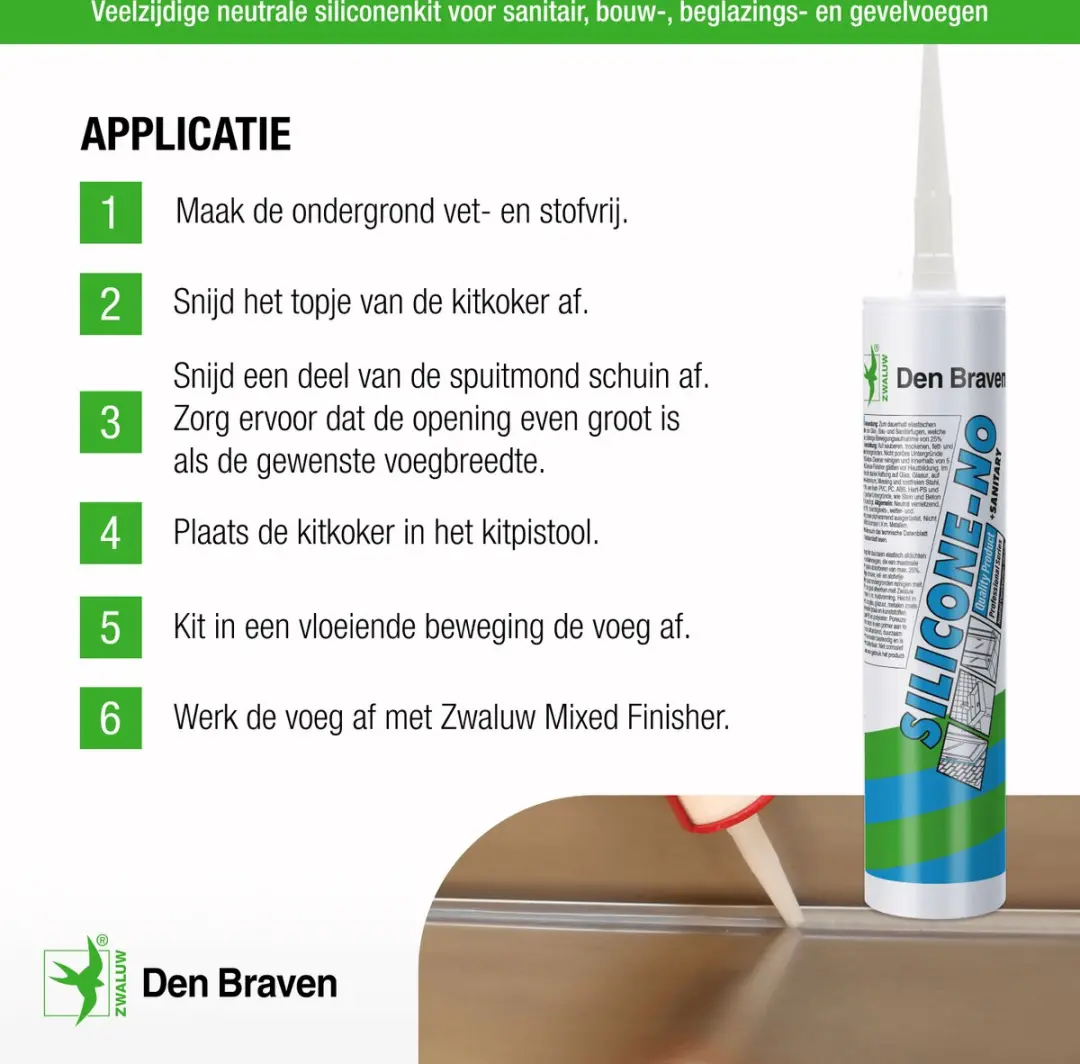 Siliconekit Sanitair Wit 310ml - Hout
