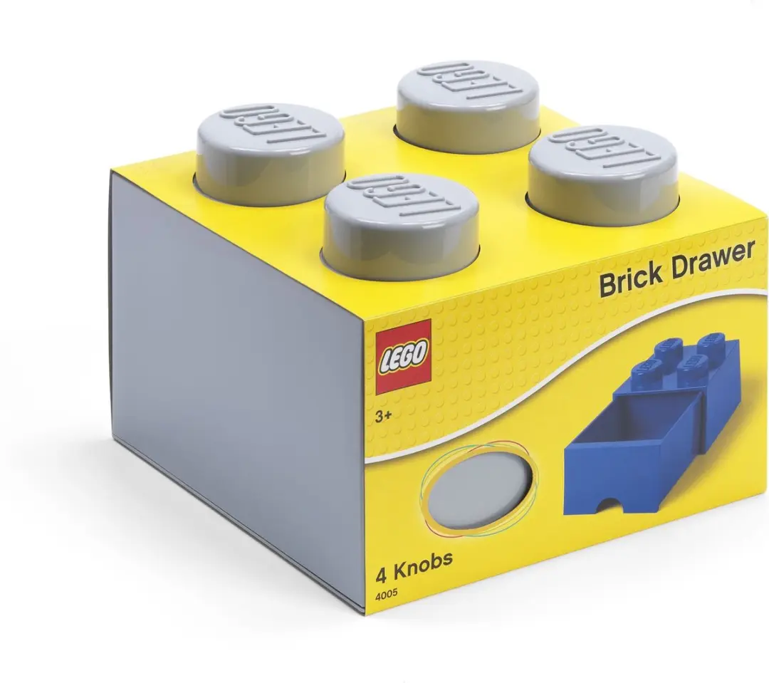 LEGO Brick 4 Opbergbox Grijs 5.7L