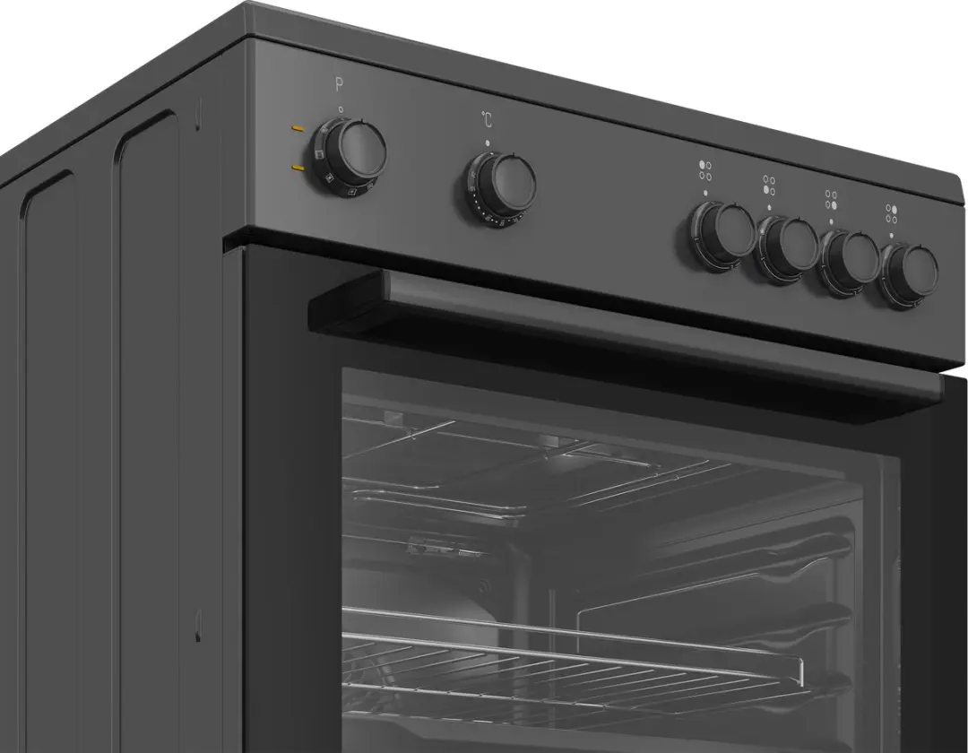 Beko FBM6701A Vrijstaand Fornuis - 4 Kookzones - Antraciet/Zwart