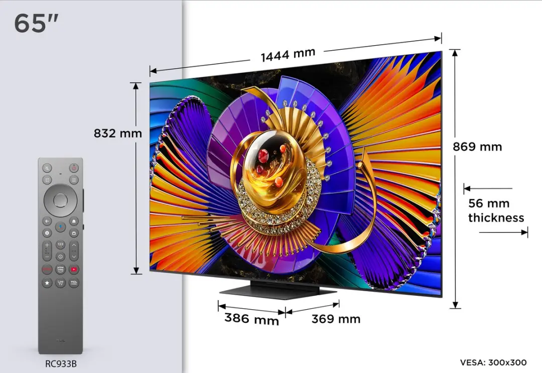 TCL 65MSQLED85L MSQLED 65" 4K Smart TV - Zwart - afbeelding 6 van 6