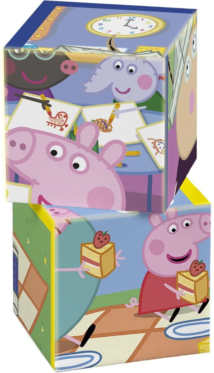 Clementoni Peppa Pig 12 Blokken Puzzel - 6 Afbeeldingen