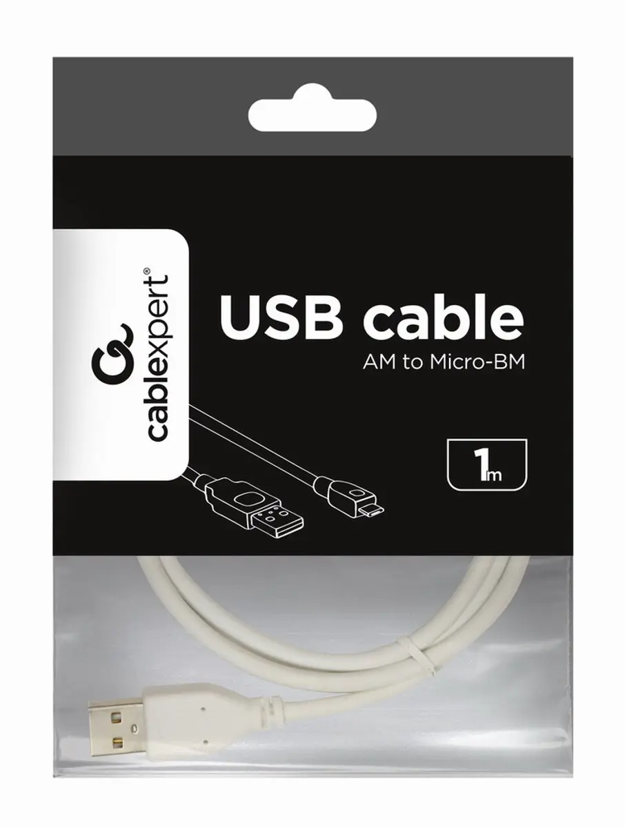 Cablexpert CCP-mUSB2-AMBM-W-1M Oplaadkabel - micro USB Wit