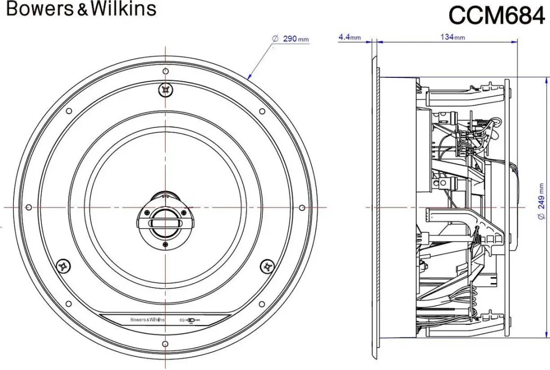 Bowers & Wilkins CCM684 Inbouwluidsprekers - 130W - Wit - afbeelding 2 van 3