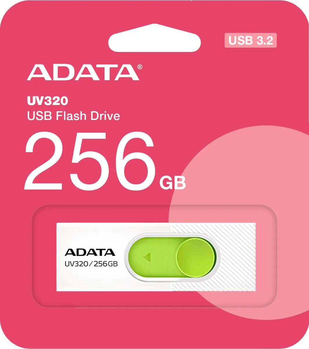 ADATA UV320 AUV320-256G-RWHGN USB-stick 256GB - Groen/Wit
