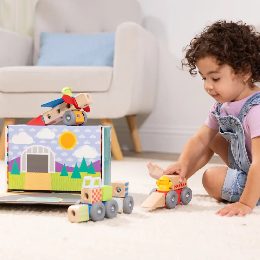 Blockables Voertuigen Speelset Melissa & Doug - 54 Stuks - Meerkleurig