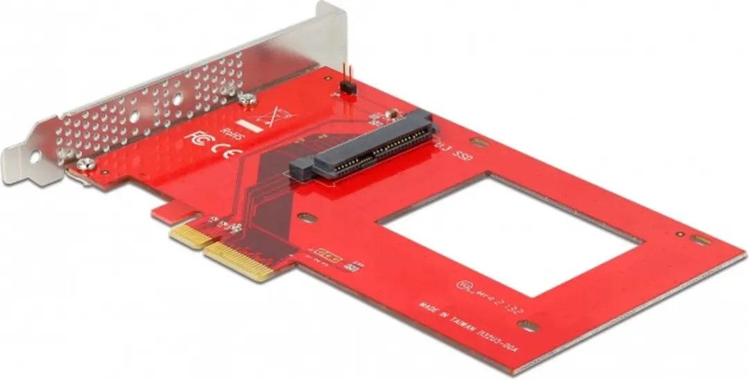 Delock PCI Express x4 Kaart naar U.3 Intern - Rood/Zilver