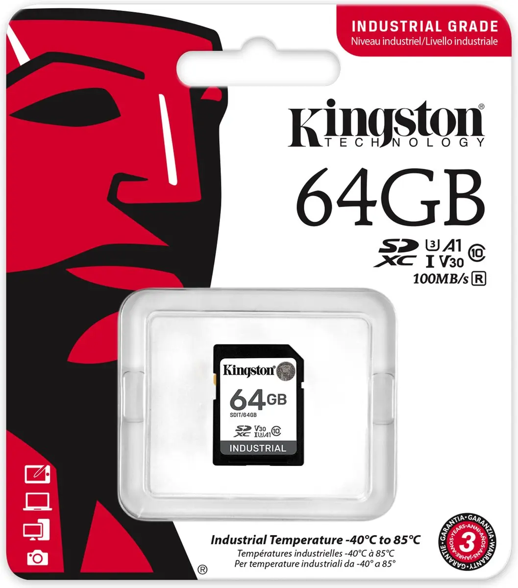 Kingston SDIT/64GB SDXC Industrial pSLC - 64TB