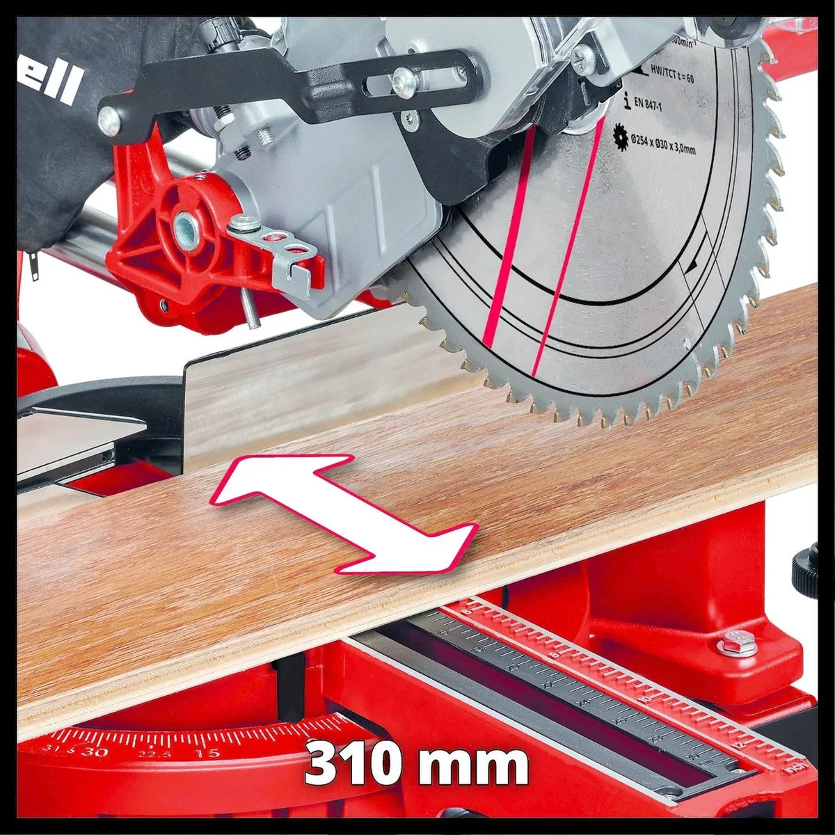 Einhell TC-SM 2531/2 U Radiaalzaag 1900W - Ø254mm - Met laser - afbeelding 6 van 6