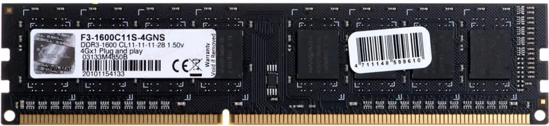G.Skill Value F3-1600C11S-4GNS DDR3 4GB 1600MHz