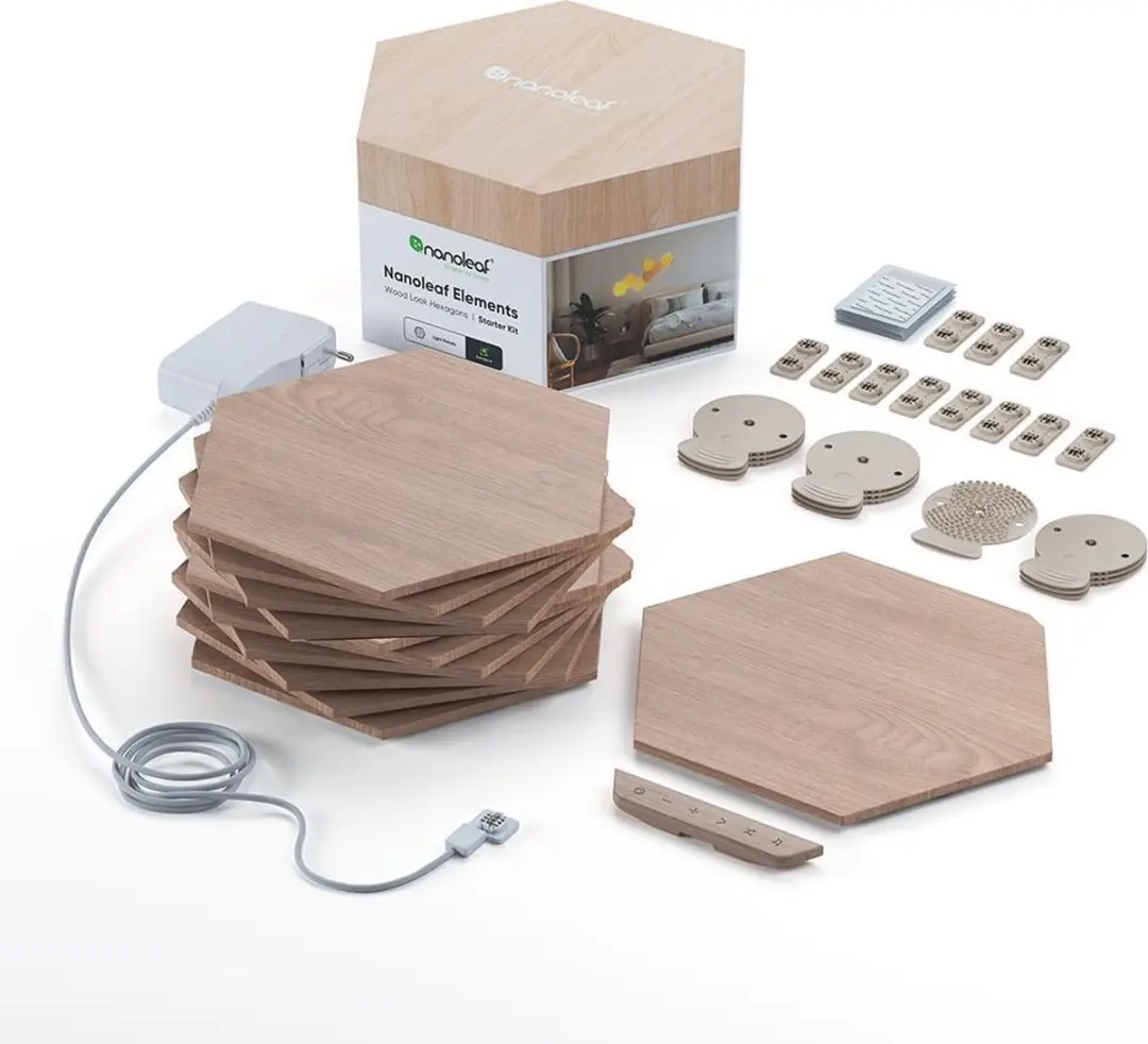 Nanoleaf Elements Hexagons Starterkit - 13 Panelen - Hout