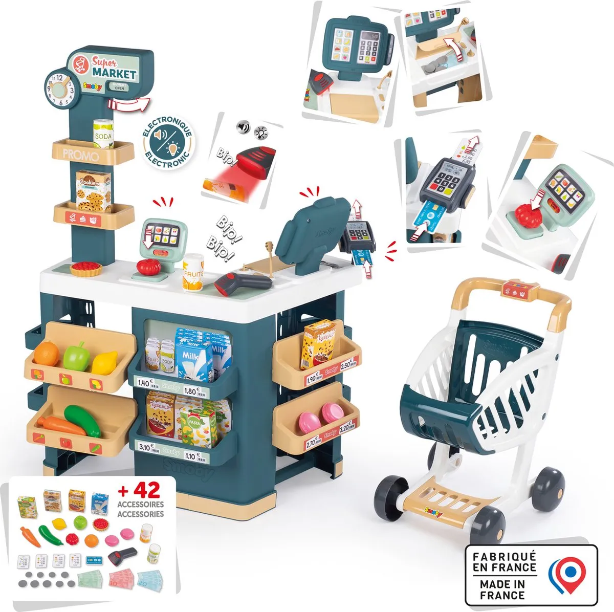 Smoby Super Market Speelgoedwinkeltje - Groen/Beige