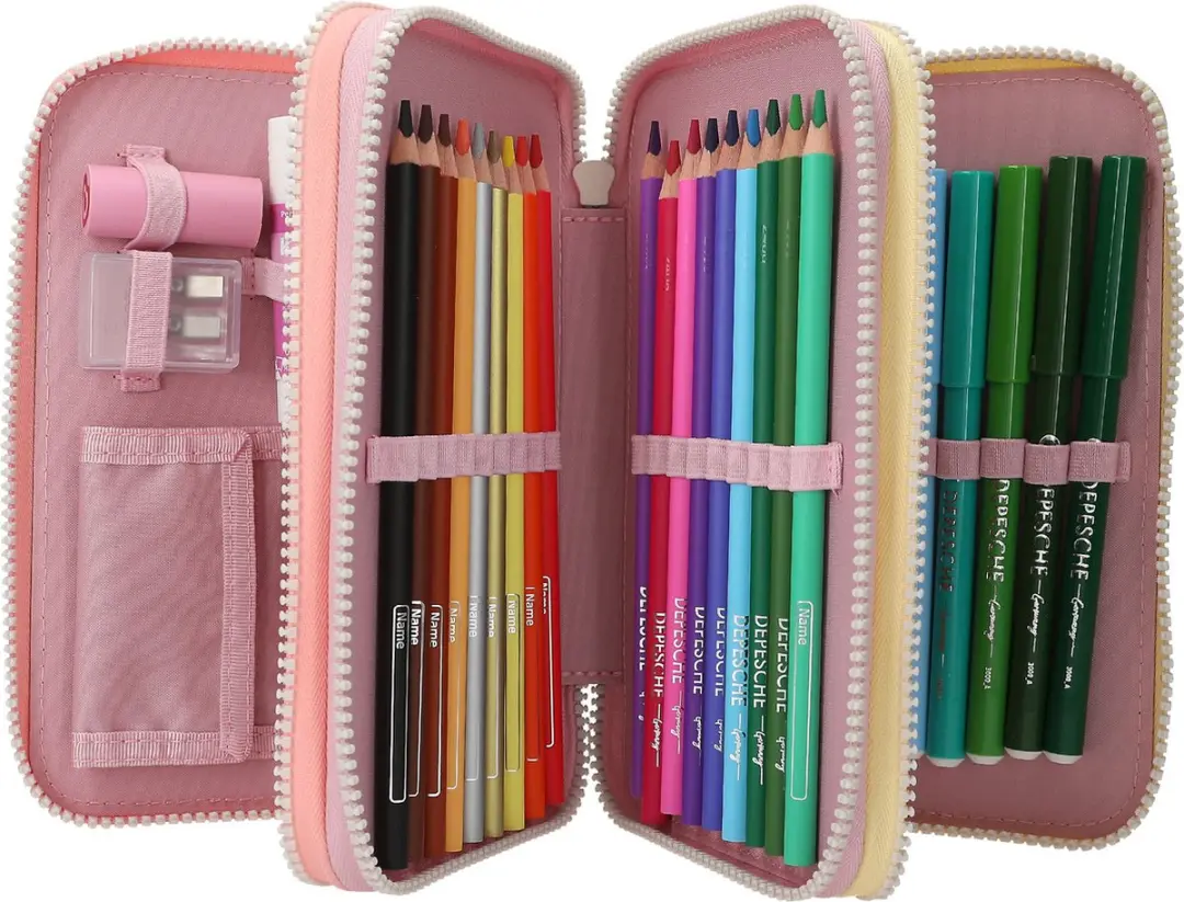 Depesche Ylvi 3-Vaks Gevuld Etui - Roze