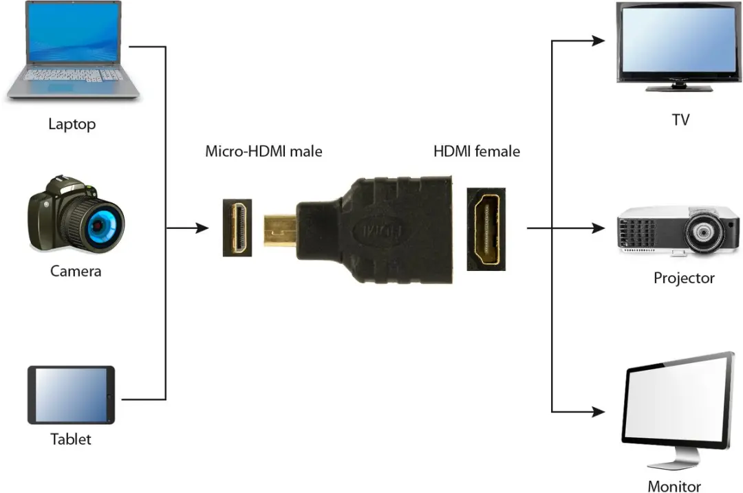 Cablexpert A-HDMI-FD HDMI naar micro HDMI Adapter - Zwart