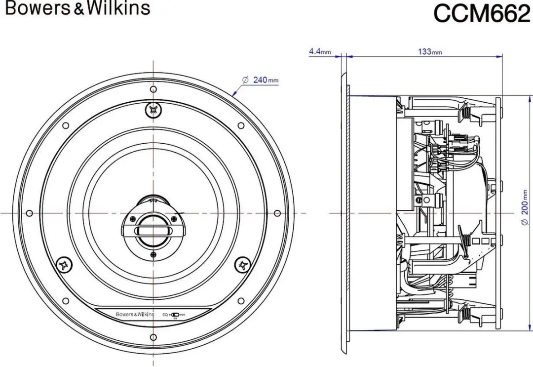 Bowers & Wilkins CCM662 Inbouwluidspreker - 150W - Zwart - afbeelding 2 van 2