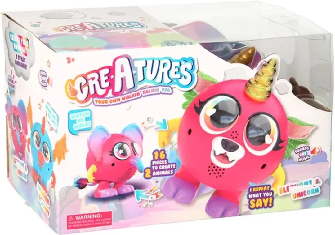 Cre-A-tures Wandelend en Pratend Maatje Olifant & Unicorn - 38535