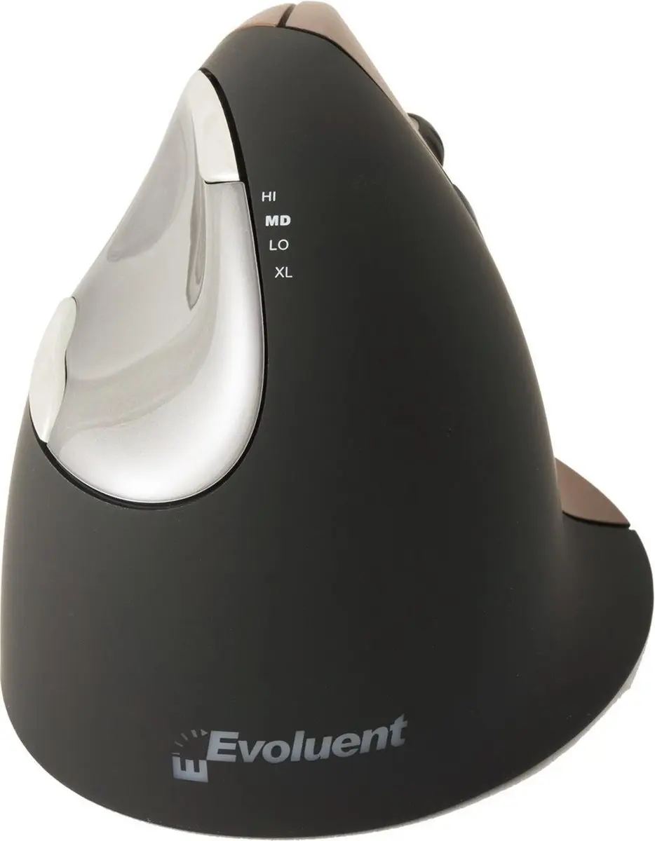 Evoluent VM4SW Verticale Muis - Bruin - Draadloos - 6 Knoppen