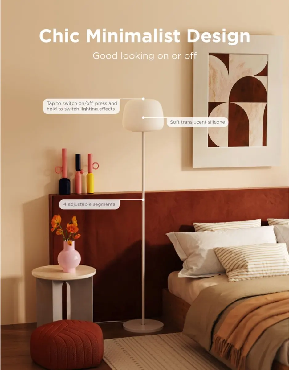 Govee Lantern Floor Lamp S RGBICWW Vloerlamp - 1400 lm - Wit